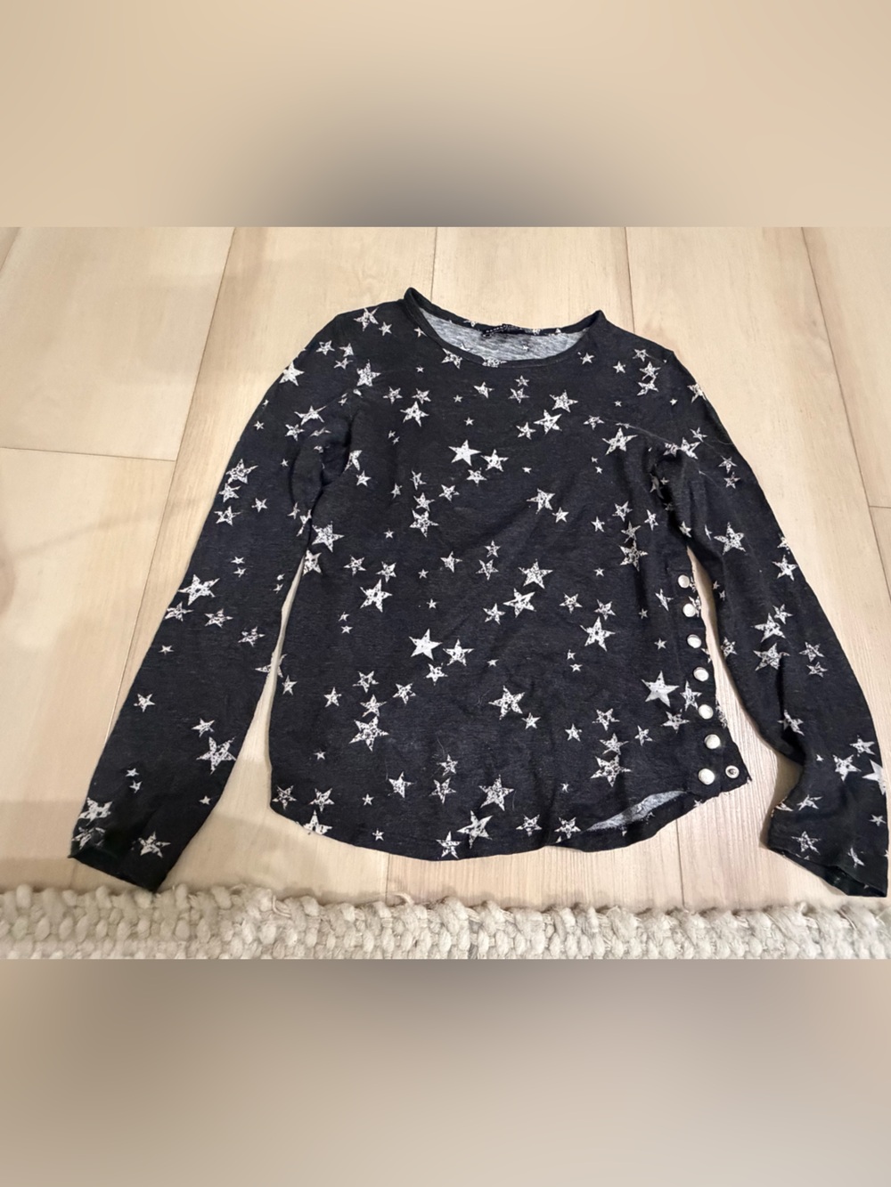 Generation Love Black Star Print Long Sleeve Top size Xanax